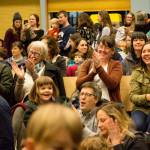 A large crowd gathered to watch a Caspar Babypants performance benefitting Vashon Youth and Family Services (Emma Cassidy Photo).