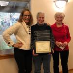 (From left to right): Vashon HouseHold Board Vice President Leslie Ferriel, Hilary Emmer, and board president Carolyn Wilber (Courtesy Photo).