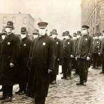 Seattle policemen during the 1918 flu pandemic (The National Archives Photo).