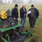 Auburn Mountain View Cemetery Manager Craig Hudson, center, confers with maintenance workers David Partridge, left, and Zach Hopper in March 2020. Sound Publishing file photo