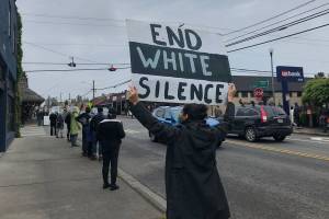 In a turbulent time, islanders demonstrate, too