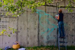 Birds take flight on a new mural at arts center