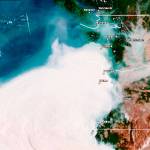 Smoke moving across Western Washington (Courtesy State Dept. of Ecology).