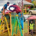 Work has been completed at the COVID-19 testing site to protect the CERT and Medical Reserve Corps volunteers who will be working outside through the winter. Six volunteers staff the site when it is operating, three from MRC and three from CERT. A check-in hut has been constructed by volunteers from CERT with support from the EOC Logistics Section. Materials for the hut were provided at cost by Island Lumber, and a sturdy tent for the drive-in testing area has been provided at discounted rent by Ace Hardware (Allen de Steiguer Photos).