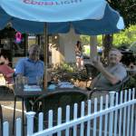 Federal Way residents Kevin Jochim, left, and Steve Reichel enjoy drinks on the new patio area at JPs Tavern on Aug. 5. File photo