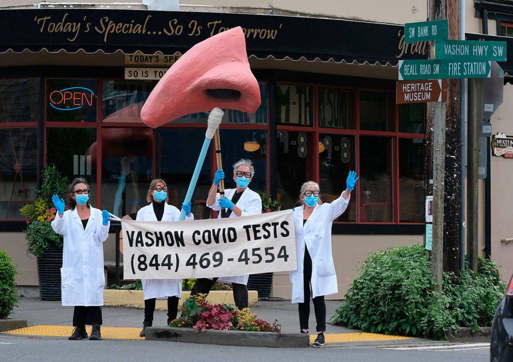 In the summer, Mik Kuhlman Productions raised awareness of testing on Vashon (Tom Hughes Photo).