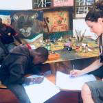 Former islander Olivia Pendergast is now in Kenya, working with youth in the Alfajiri Street Kids Art Program. Part of the proceeds from her studio sale at Vashon Center for the Arts will benefit the program (Courtesy Photo).