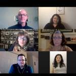 Cynthia Ramos Orozco (third from left, top row), Nicole Gehlbach-Wilson (third from left, second row) and Branden Guerrero-Rivas (not pictured) represented Comunidad Latina de Vashon at a school board meeting on Jan. 28 (Courtesy Photo).