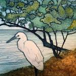 Paradise Dreams, a collagraph by Christina Nicols, is in a new collection of work by local artists on display at VCAs gift shop (Courtesy Photo).