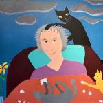Sharon Shavers new painting in a group show at VALISE includes a portrait of Margaret Atwood, whose work inspired the exhibit (Sharon Shaver Artwork).