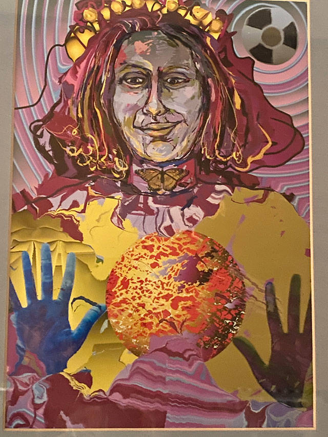 The Butterfly Queen, by Beverly Naidus, is part of a new exhibition at Vashon Center for the Arts celebrating Womens History Month (Beverly Naidus Artwork).