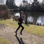 Mustang Marianna Daly powers past Titlow Lagoon to a 6th pace finish in the league championships (Courtesy Photo).