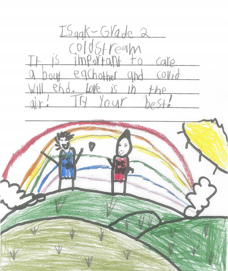 Coldstream elementary students provide advice to adults amid the COVID-19 pandemic.