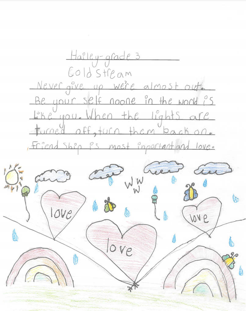 Coldstream elementary students provide advice to adults amid the COVID-19 pandemic.