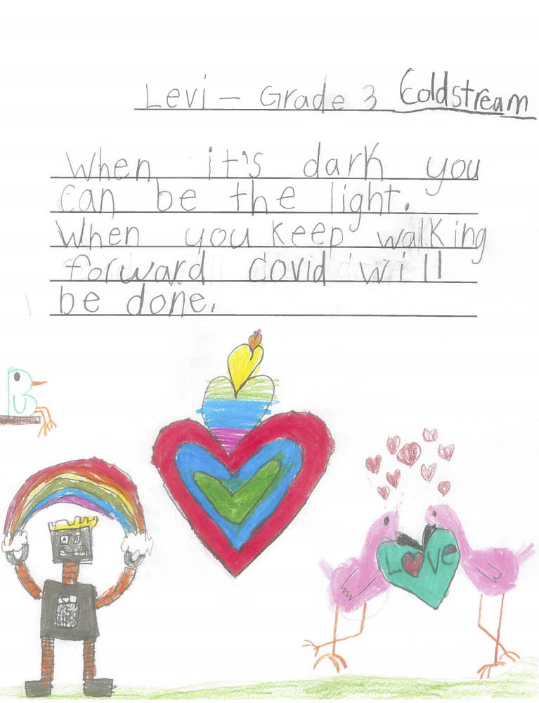 Coldstream elementary students provide advice to adults amid the COVID-19 pandemic.