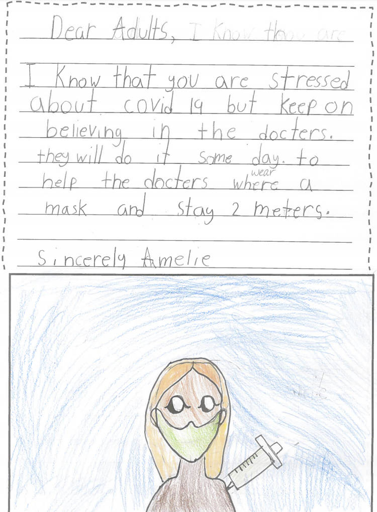 Coldstream elementary students provide advice to adults amid the COVID-19 pandemic.