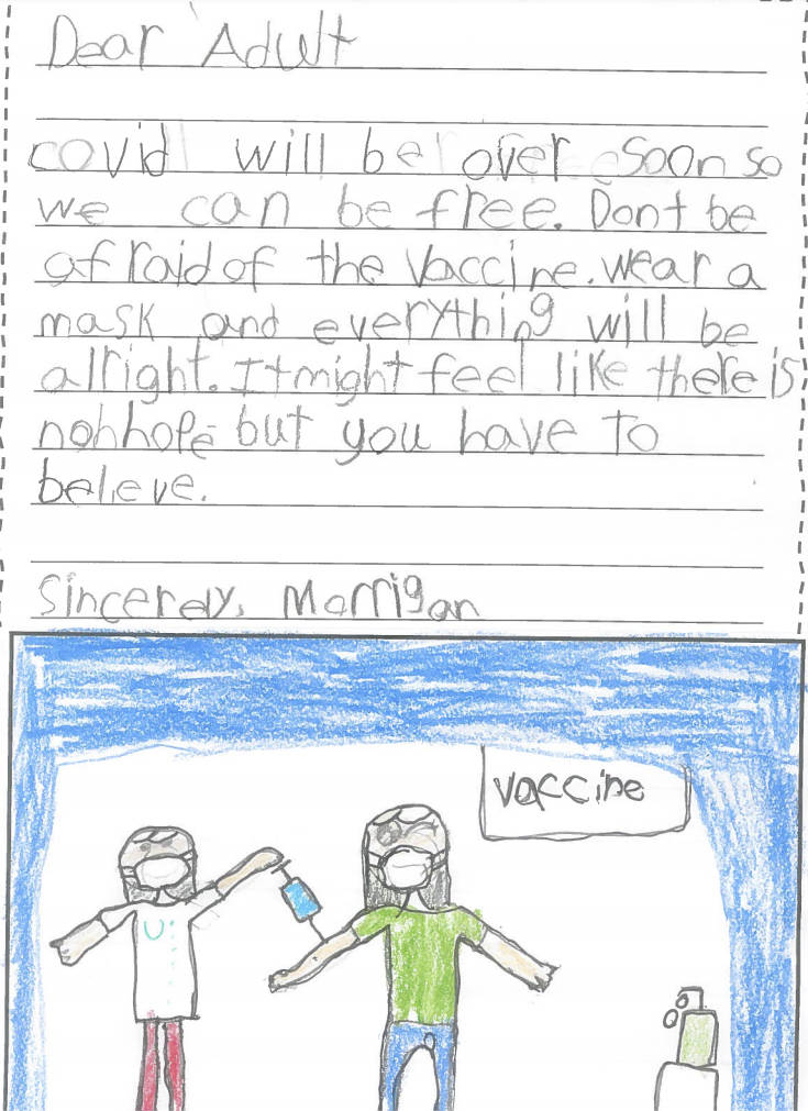 Coldstream elementary students provide advice to adults amid the COVID-19 pandemic.