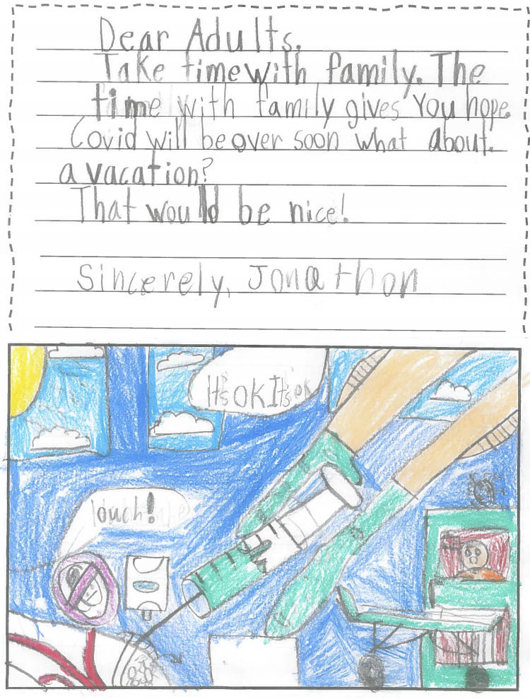 Coldstream elementary students provide advice to adults amid the COVID-19 pandemic.