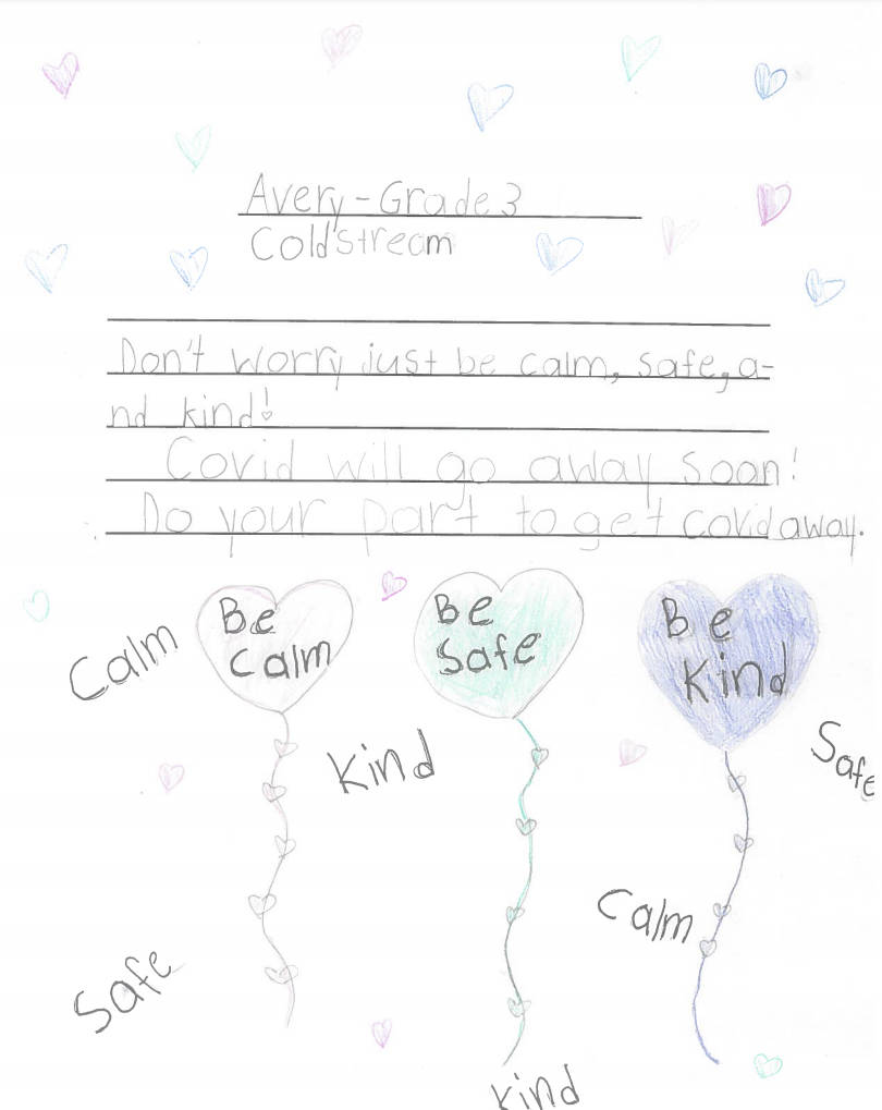 Coldstream elementary students provide advice to adults amid the COVID-19 pandemic.