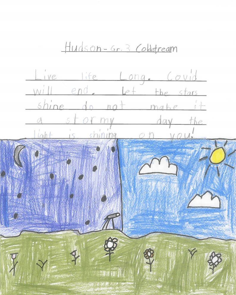 Coldstream elementary students provide advice to adults amid the COVID-19 pandemic.