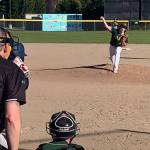 Ty Radford back on the mound for Vashon, with Joshua Parrish catching (Eric Frith Photo).