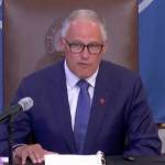 Gov. Jay Inslee during his May 13, 2021, press conference. (Screenshot taken from TVW video)