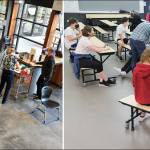 Over the past several weeks, more than 400 adolescents got their COVID-19 shots in scenes like this at Vashon High School (left) and McMurray Middle School (right). Of the 400, about 70 now have their second doses. Additional second-dose school clinics will take place on June 7 and 10. That means all of the youth aged 12 to 18 years will be able to complete their vaccinations by the day school lets out, so they will have protection going into their summer activities (Rick Wallace and Michelle Bates photos).