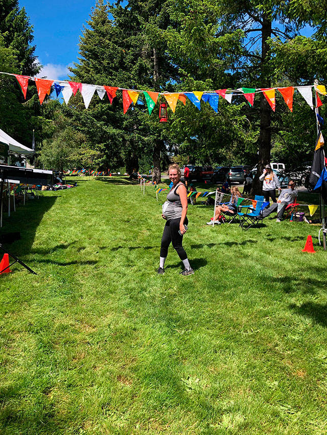 Leah Blakemore of Tacoma finished in 2:04:53 at 30 weeks into her pregnancy (Linda Cyra-Korsgaard Photo).