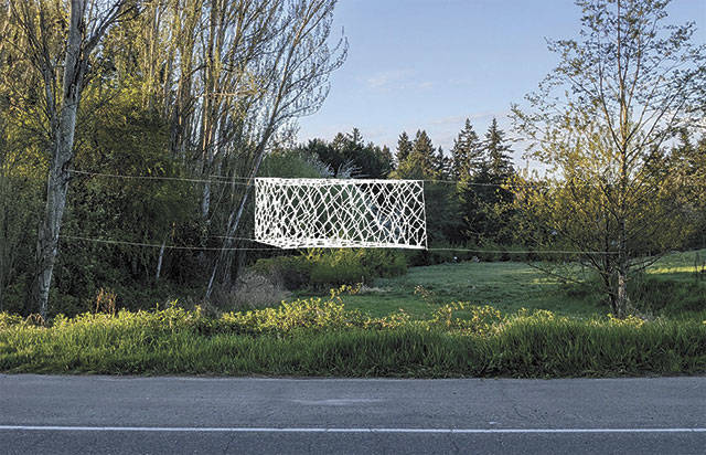 Nate Clarks The Wedge, is part of a show of work by installation artist in VCAs Heron Meadow (
Nate Clark Artwork Rendering).