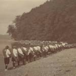 (Photo Courtesy Camp Sealth) Campers from the 1920s heading out on an overnight hike.