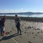 (Susie Fitzhugh Photo) VHS students learned how to identify fish they trapped in Ellis Creek for a juvenile salmonid survey with VNC Scientists Bianca Perla and Maria Metler.