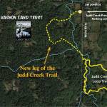 (Map Courtesy of Vashon-Maury Island Land Trust) The location of the new Judd Creek Trail, as seen in an aerial map view of the surrounding area.