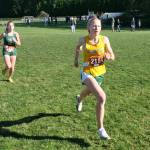 (Bruce Cyra Photo) Madeline Yarkin distanced herself from Klahowyas Natalie Oathout in the final half-mile.