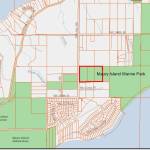 (King County Parks Graphic) The properties outlined in red were purchased by King County Parks in December, clearing the way for the construction of a long-planned trail connecting Maury Island Marine Park and the Dockton Forest/Maury Island Natural Area complex.
