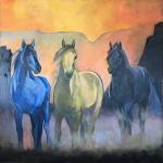 (Hita Von Mende Artwork, Suns Horse) You know how when you change one thing in a painting, everything else ends up having to change too, said Hita Von Mende, a VALISE collective member. That is what happened to my painting for The Big Picture Show. I had been meaning to work on it for a couple of years and thought I just needed to change a couple of things  hours and hours later, all I can say is, I hope it will be dry to hang.