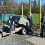 (Jenna Dennison Photo) Vashon Youth Baseball and Softball board members and their players volunteered Sunday morning, Feb. 13, to work on the high school baseball fields.