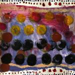 Brette Flora Artwork
Brette Floras multimedia works, like this example, often contain a swirl of vibrant shapes and colors.