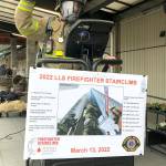 (Courtesy Photo) Vashon volunteer firefighter Jim Westcott works out at Thriftway on Saturday.