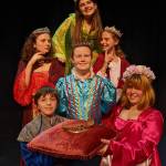 (Photo by Wendy Finkleman) Pictured (clockwise from top): Rubi Johnson, Adele Axley, Eleanor Casey, Johannes Parent, Leo Watson and Gloria Erickson, cast members of Once Upon a Mattress.