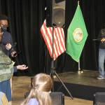 (Leslie Brown Photo) U.S. Rep. Pramila Jayapal, D-Seattle, answered questions from islanders at a town hall meeting held at Open Space for Arts & Community on Wednesday, March 23.