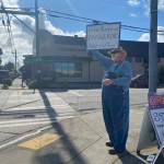 (Tom Hughes Photo) In early March, John Simonds, a newly elected fire commissioner, took to the streets of Vashon to warn islanders of dangerous understaffing at Vashon Island Fire & Rescue. Last week, he joined two other commissioners to approve a motion to immediately increase the minimum staffing level for full-time career firefighters/Emergency Medical Technicians in the district.