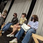 (Andy James Photo)	Cast members (left to right) Harper Hobson, El Otto, Ian Ingalls, and Raena Joyce, during rehearsals for A Spirited Manor.