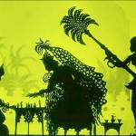 (Courtesy Photo) A still from the 1922 animated film, The Adventures of Prince Achmed, shows the films almost mind-boggling artwork, told frame by frame in silhouettes cut by hand by the films director, Lotte Reiniger.