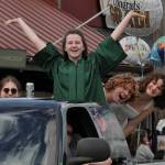 (Lila Cohen Photo) Senior Amelia Spence, with her friends and family during the car parade.