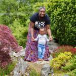 (Christina Arthur Photo) LaTriece Arthur and son Zoli Arthur enjoyed the foliage at Mukai Farm & Garden during Sundays Juneteenth event.