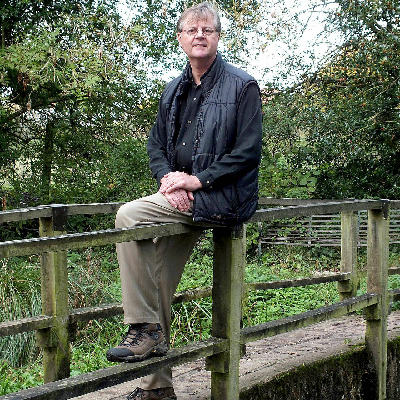 Will North, in Cornwall, conducting research for his mystery, Murder on the Commons. (Courtesy Photo)