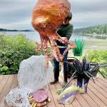 Sam Van Fleet Photo
Kate Thompson prepares a giant octopus head.