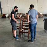 Pat Corwin and Dimitri Pierre-Louis at the Furniture Fix-it Fair. Photo courtesy of Xenia Dolovova.