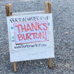 The board of the Burton Water Co-op put three of these signs up at key Burton intersections after 74% of Burtons current water customers responded to a straw poll asking if they supported community ownership of Burtons water company. Of those respondents, 96.5% said yes. (Courtesy Photo)