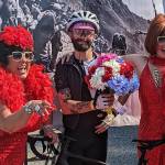 The Famous Filson Sisters feted the finish of all Passport2Pain riders (Courtesy Photo).